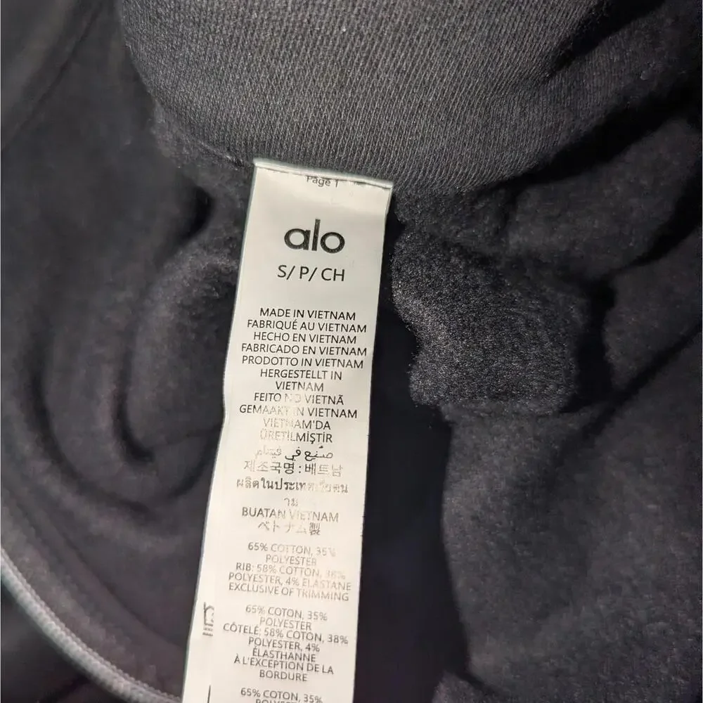$148 Alo Yoga Accolade 1/4 Zip Pullover Black Size S NWOT Men’s Women's Unisex - Picture 7 of 11